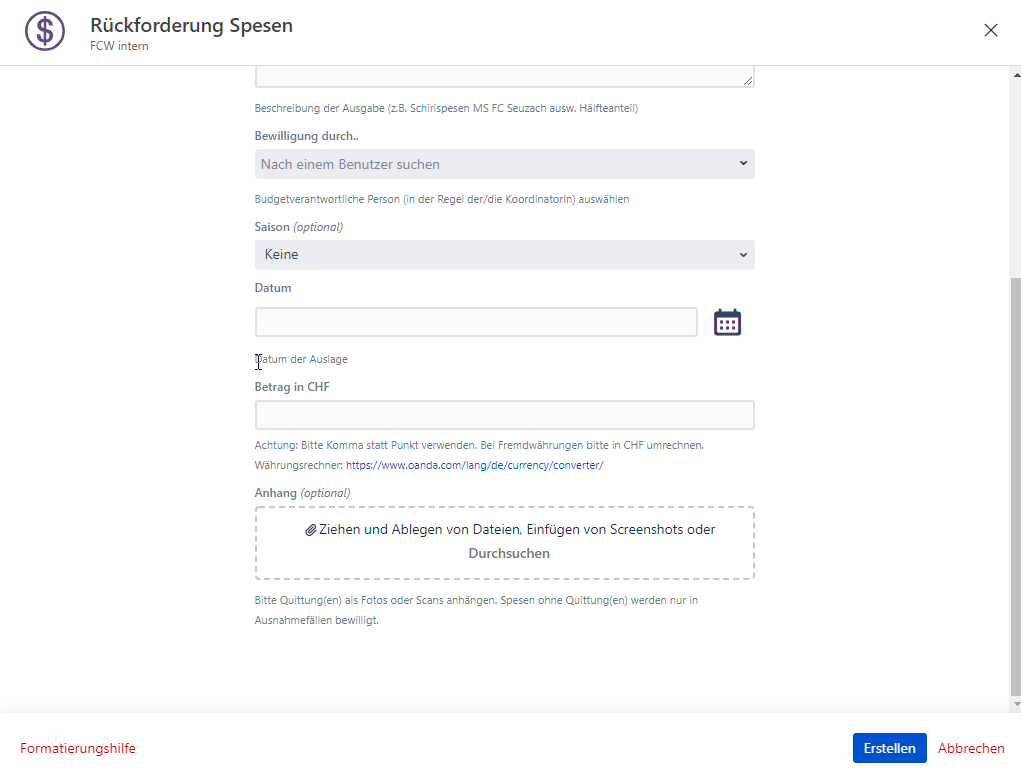 FCW Wissensdatenbank > Eingabe von Spesen im smartclub > image2021-8-23_14-9-49.png
